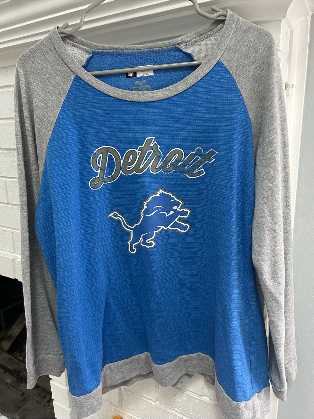 Detroit Lions Long Sleeve Baseball Tee